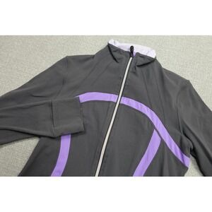 Lululemon Define Jacket Womens Size 10 Black Purple Full Zip Thumbholes Running